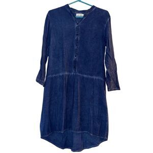 Porridge Women's Blue Denim Shirtdress Size L Knee‎ Length Casual